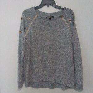 Always Indigo ladies XL heather gray light weight long sleeve sweater knit top